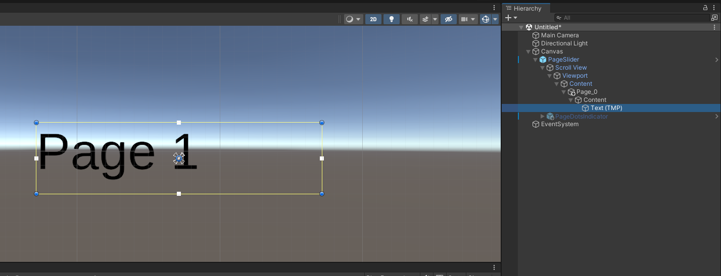 Configure the page view with UI elements