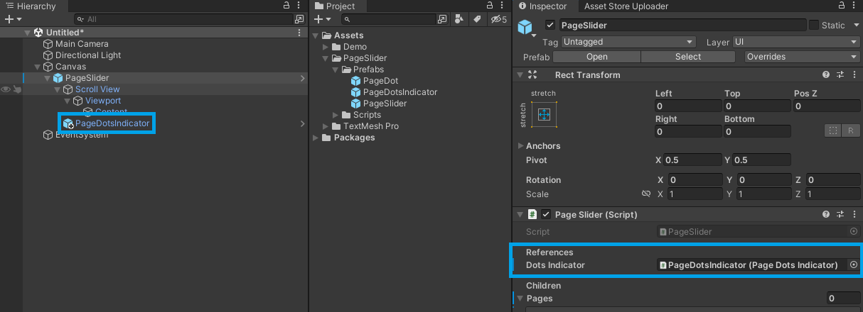 Assign the PageDotsIndicator to the PageSlider