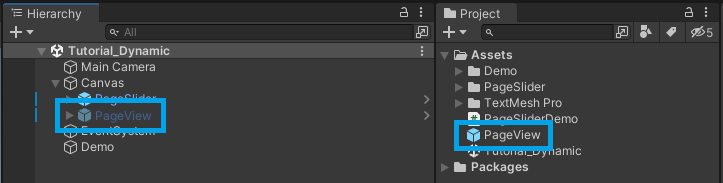 Create a new prefab for the page content view